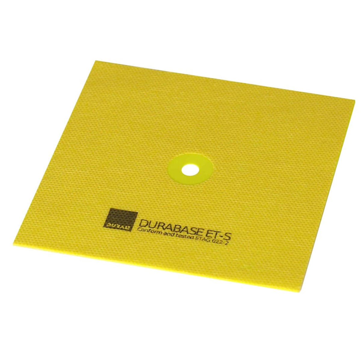 Gelbe DURAL ET-S Dichtmanschette mit kleiner flexibler Rohrdurchführung und Aufdruck #A0001994
