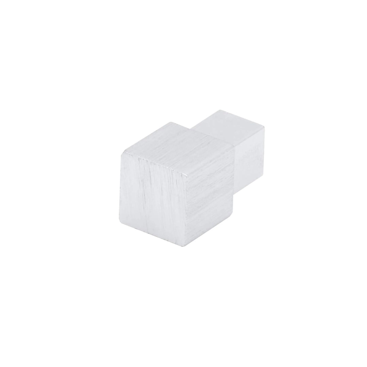 Square corner for aluminium profiles silver (glossy)