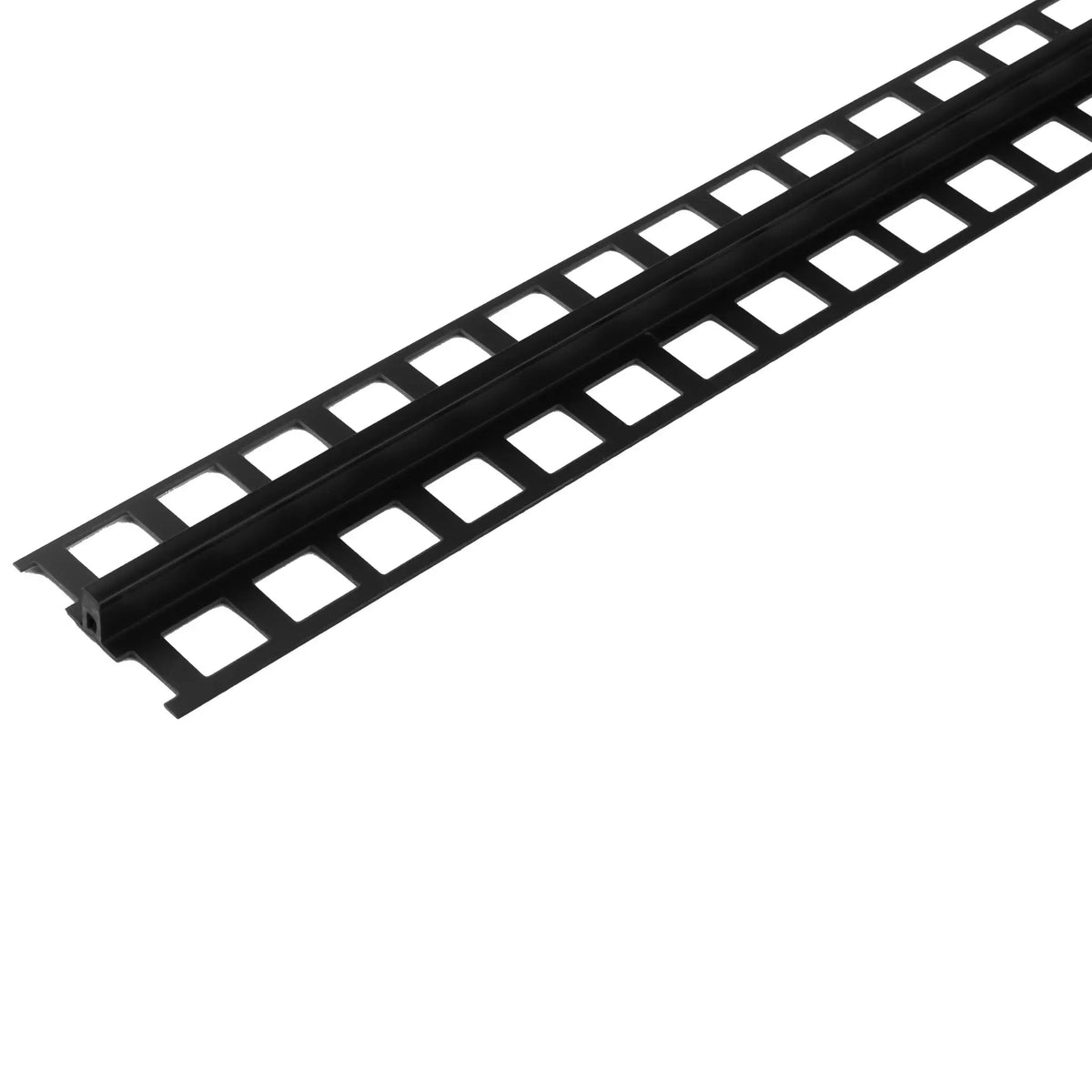 Dilatatievoegprofiel pvc zwart smal met vierkant gestanste flenzen