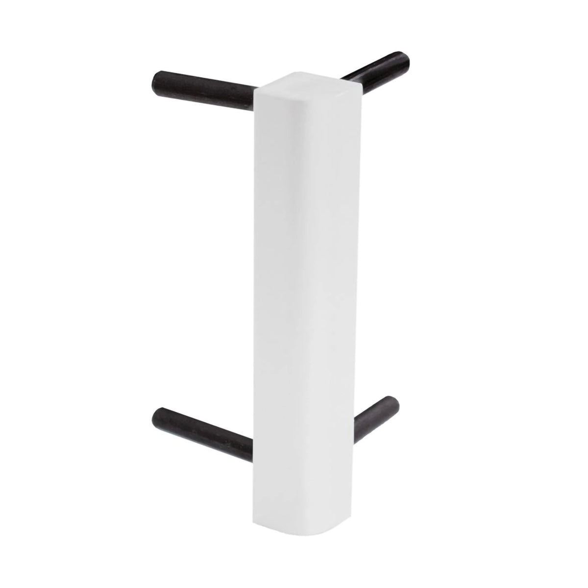 Corner piece skirting Square white with black pins for connecting the skirting
