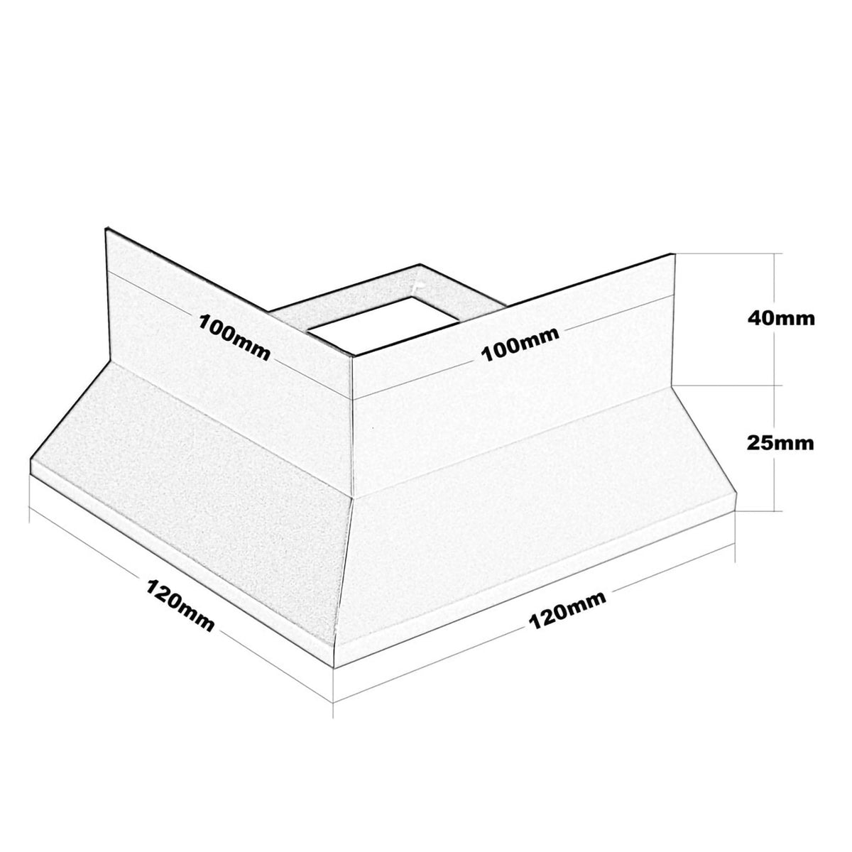Drawing corner piece balcony profile for grit and gravel 65mm height #A0001316
#A0003437