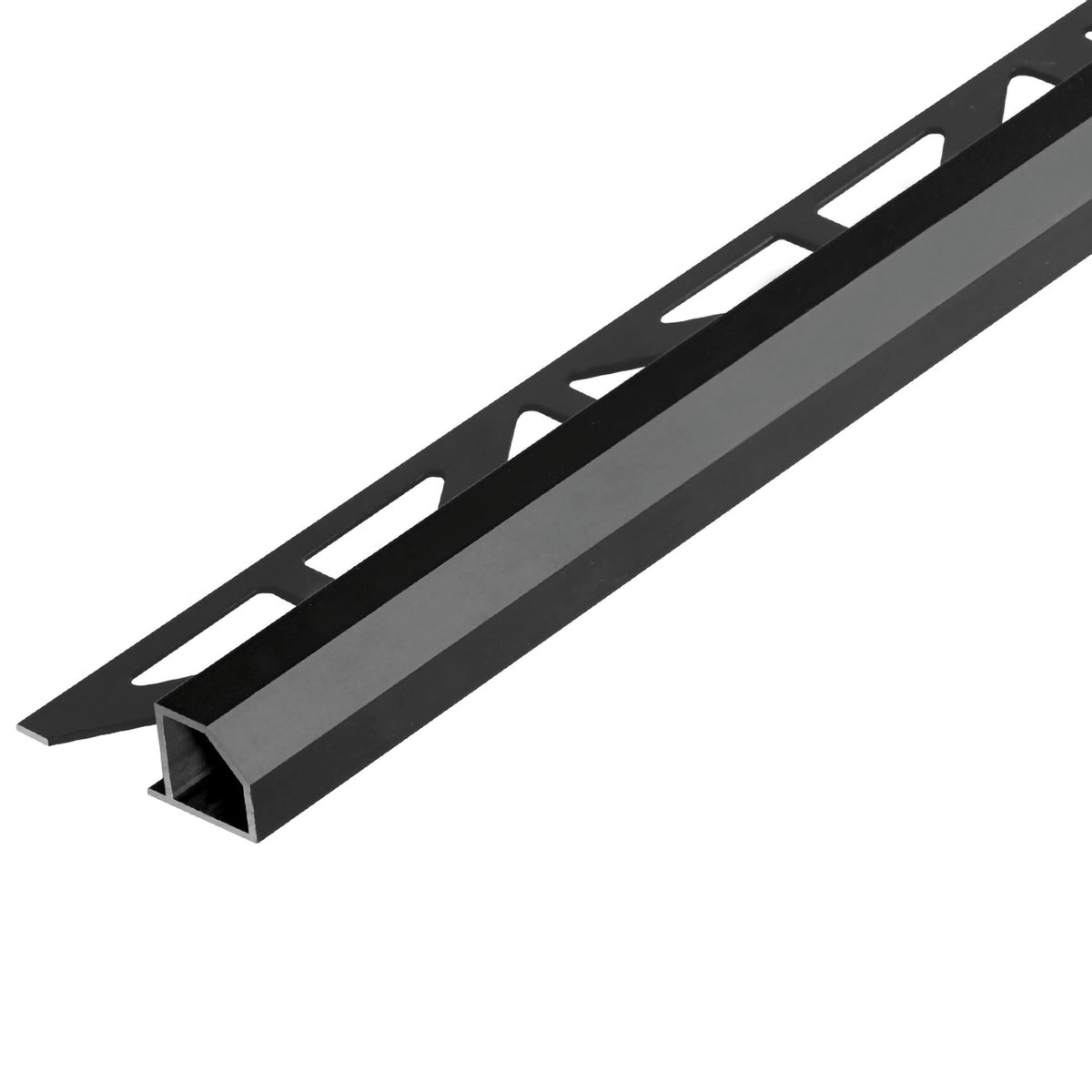 Square profile 'Diamond' aluminium black with triangular-perforated leg