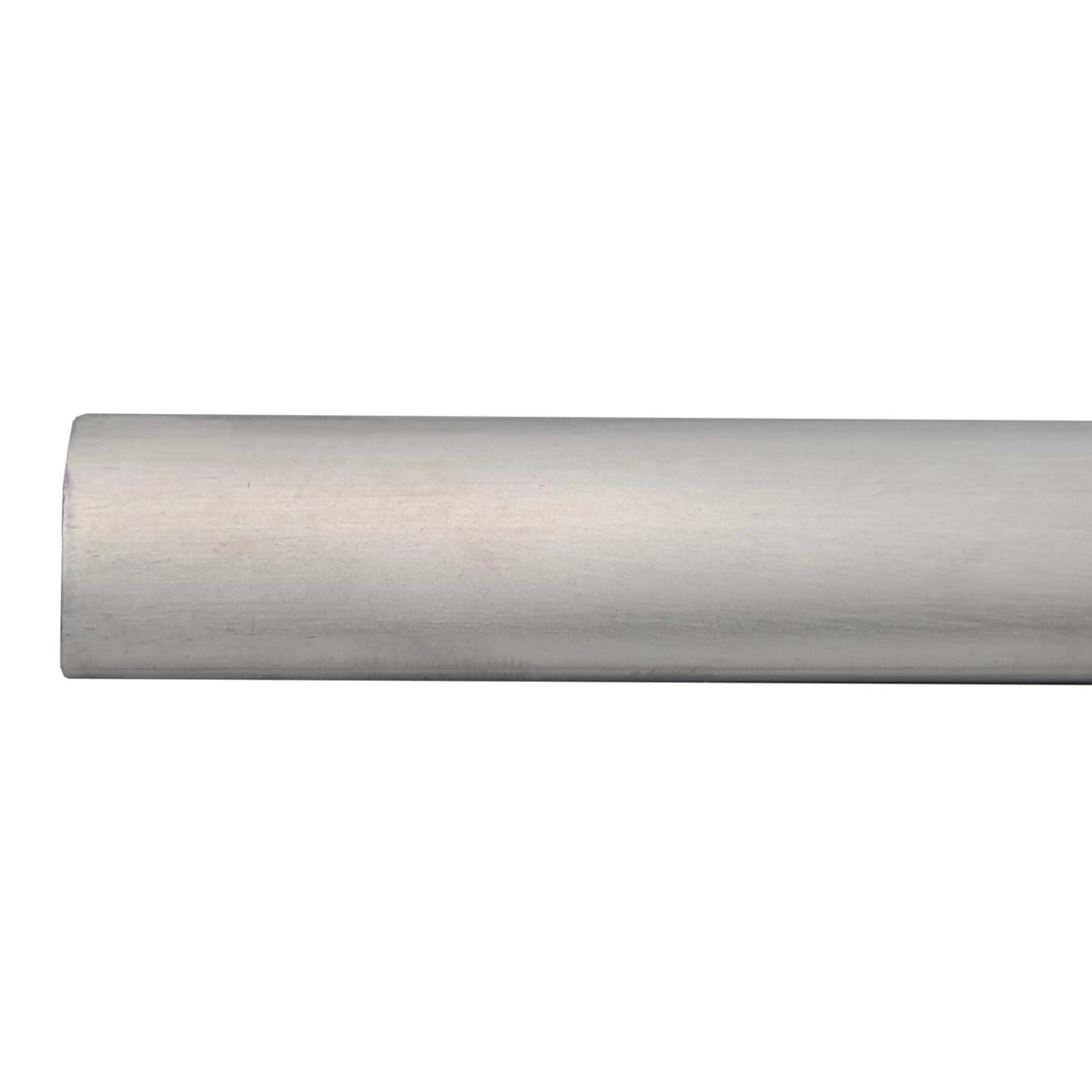 Detailed view of the matt brushed surface on quarter-round profiles stainless steel natural