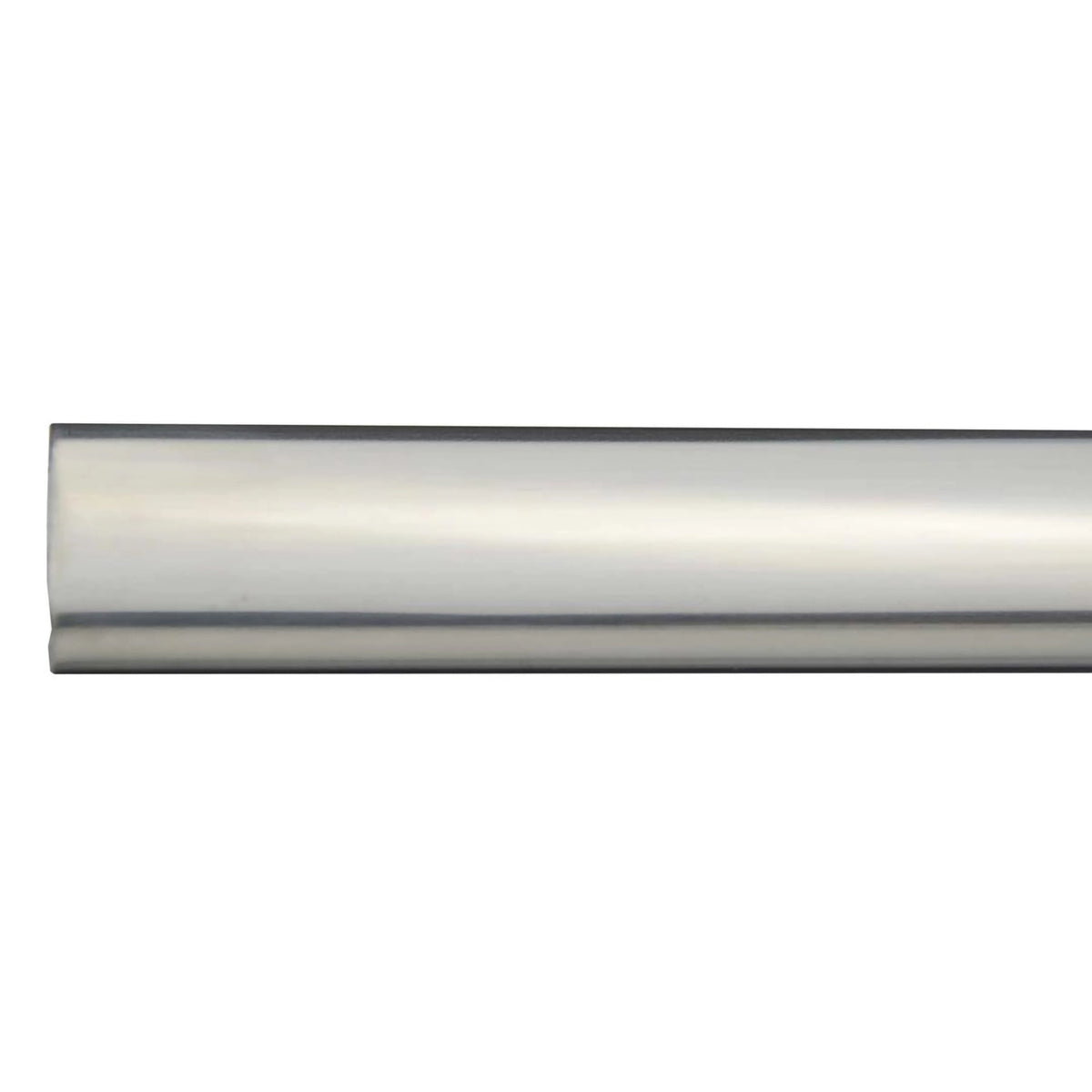 Detailed view of the untreated natural surface on quarter-round profiles stainless steel natural