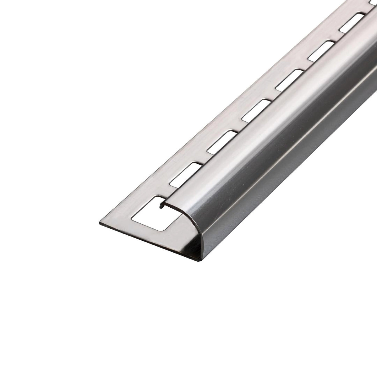 Quarter-round profile stainless steel natural with square-perforated leg