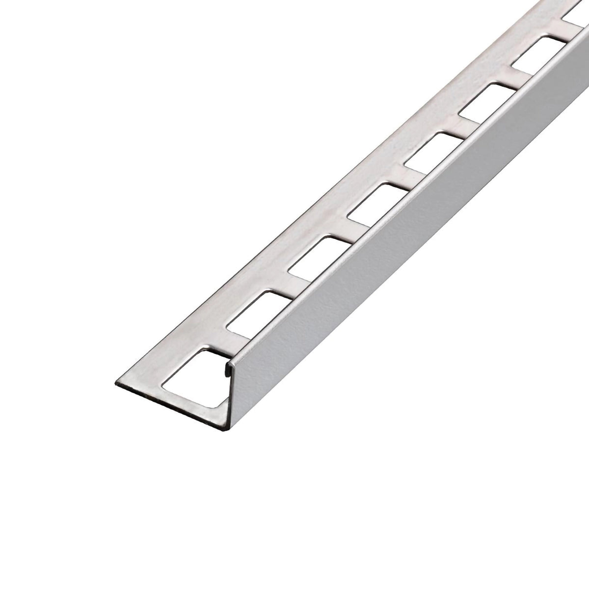 Angle profile stainless steel natural with square-perforated leg