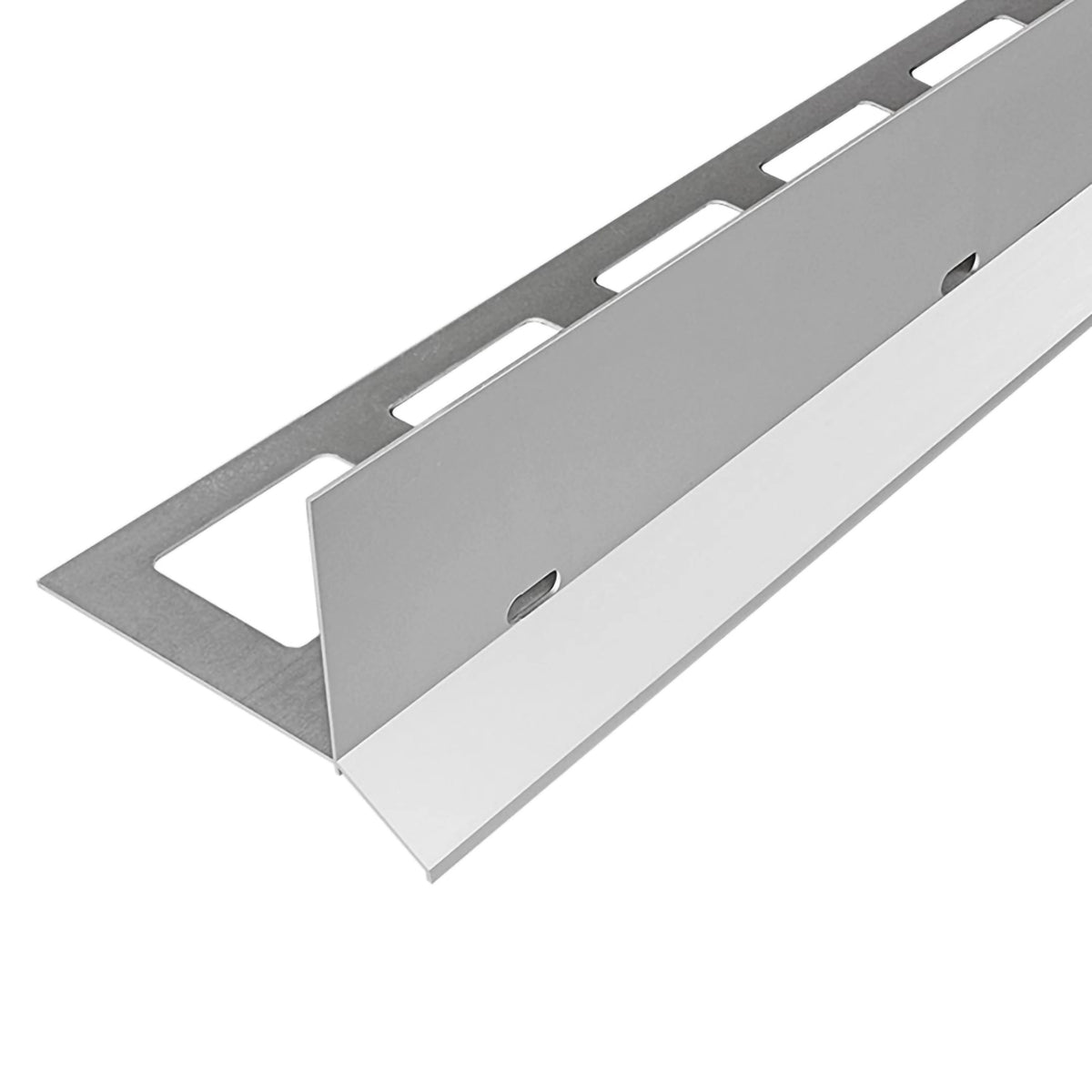 Balkonprofiel Y-vorm split en grind zilver mat met drainagesleuven
