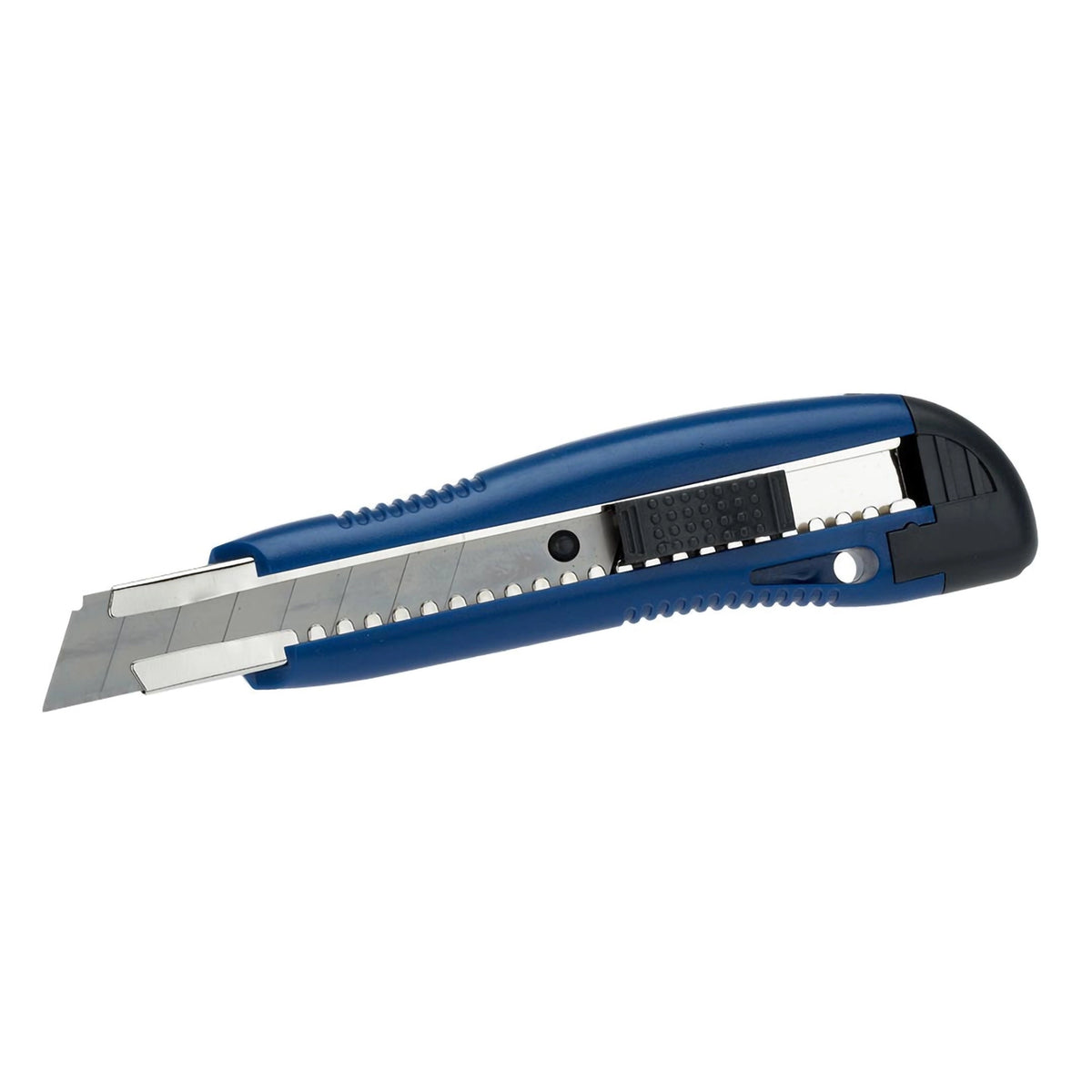 Blue utility knife with steel blade