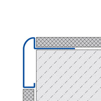 Drawing showing the installation of the DURAL worktop profile