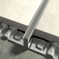 Lifestyle image of the expansion joint profile made of stainless steel with grey EPDM insert
