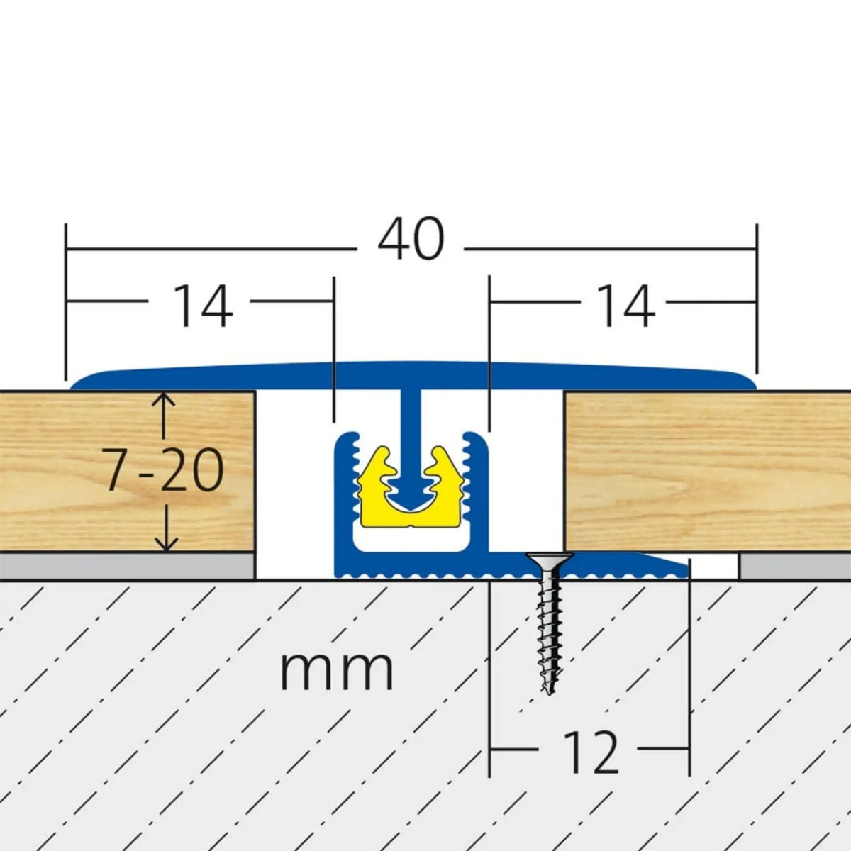 Drawing DURAL transition profile CLIPPER for low covering heights