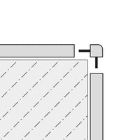 Drawing of the corner piece for skirting Square used as external corner
