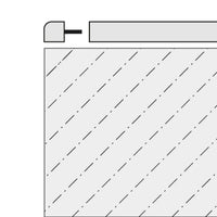 Drawing of the corner piece for skirting Square used as end cap