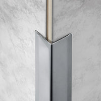 Lifestyle image corner guard triple-folded stainless steel natural as tile edge protection