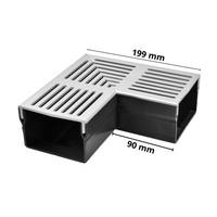 Bemaßtes Eckstück UD Pro 100 mit silber eloxiertem Rost 
#A0003385