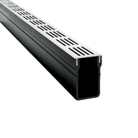Drainage channel UD Pro 65 silver with channel body made of black rigid PVC #A0003395
#A0003399