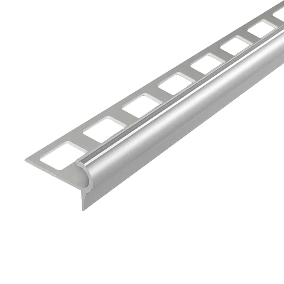 Florentiner stair profile aluminium silver with square-perforated leg