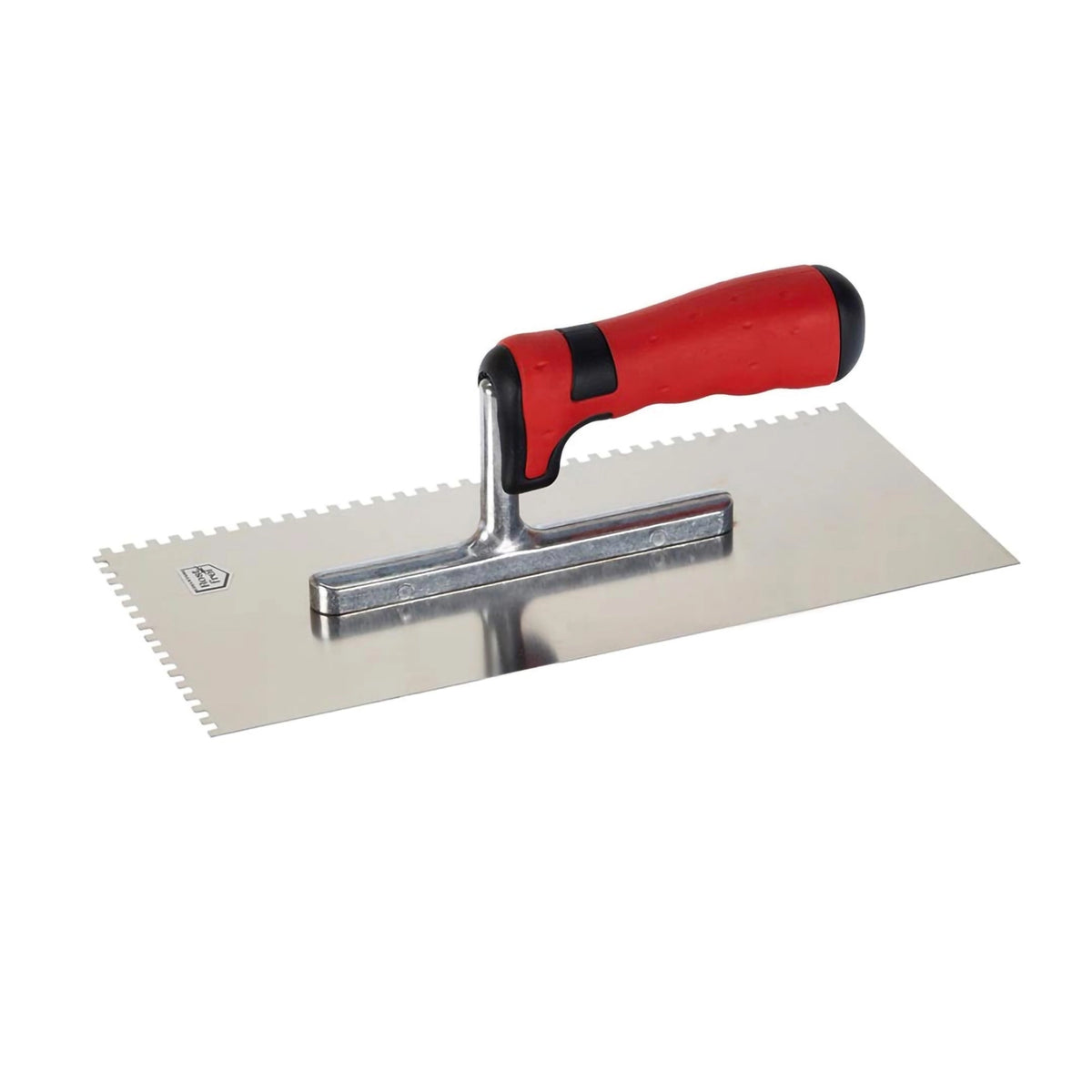 Notched trowel with red soft grip and 4x4mm teeth #A0003028
