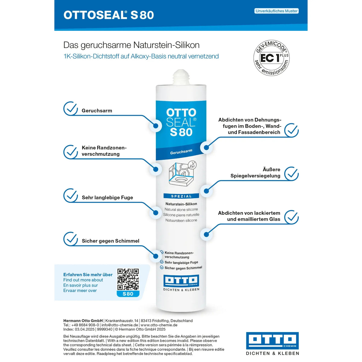 Properties card OTTOSEAL S80