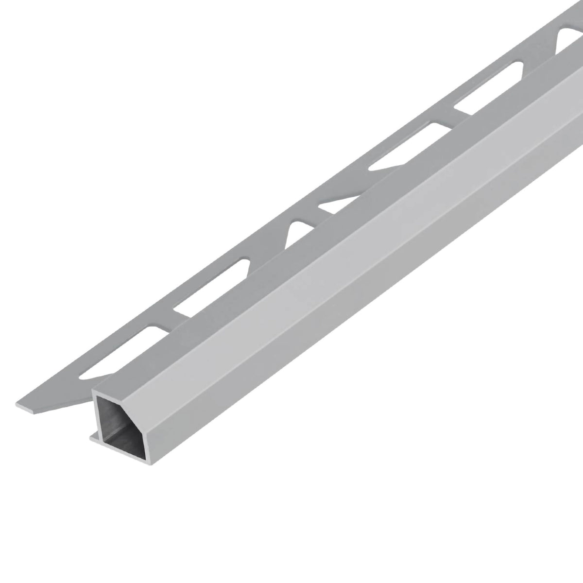 Quadratprofil 'Diamant' Aluminium betongrau mit dreieckig gestanztem Schenkel