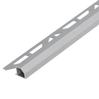 Quadratprofil 'Diamant' Aluminium betongrau mit dreieckig gestanztem Schenkel
