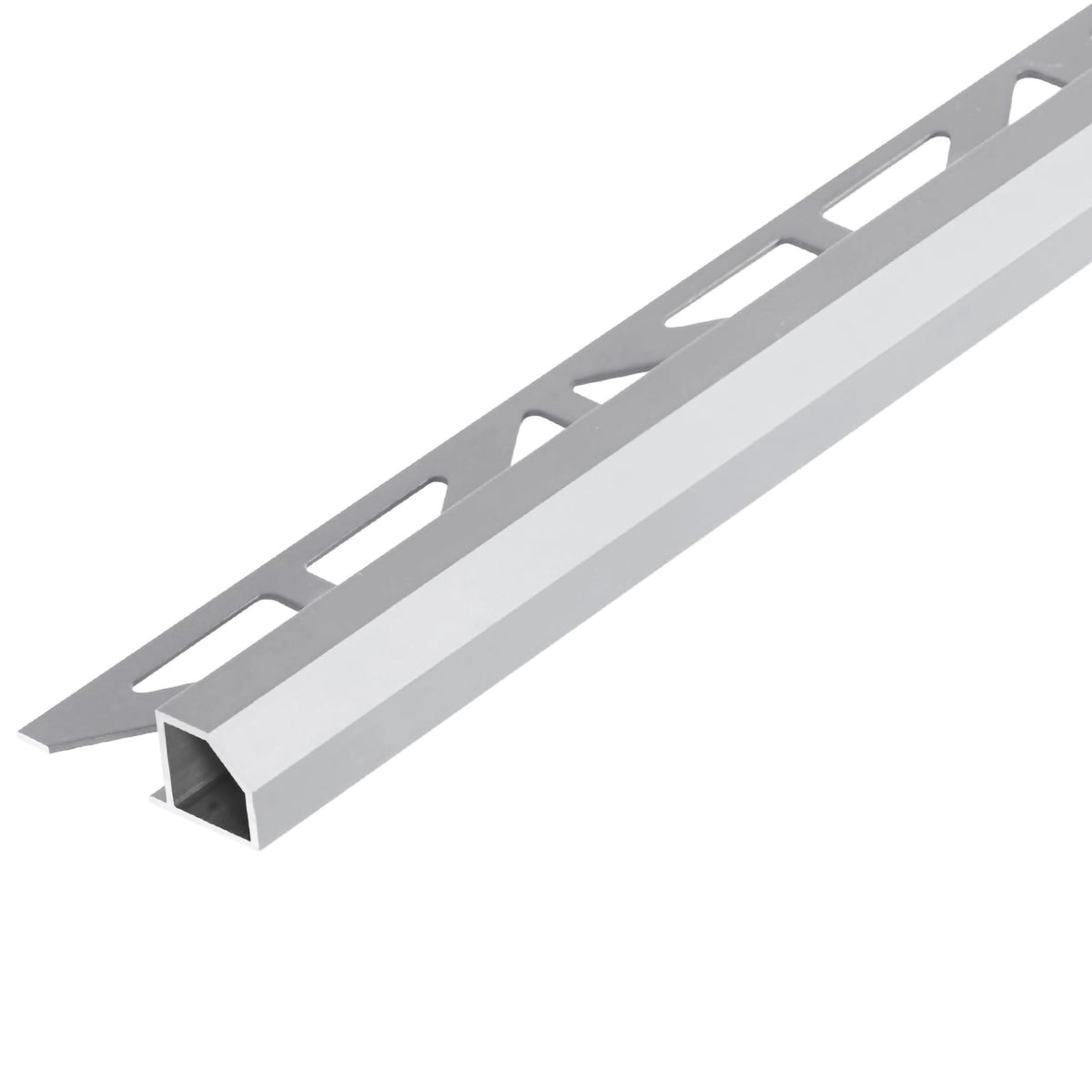 Square profile 'Diamond' aluminium silver with triangular-perforated leg