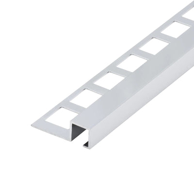 Square edge trim aluminium silver (glossy)