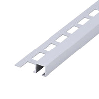 Vierkantprofiel aluminium zilver (mat) met vierkant gestanste flens