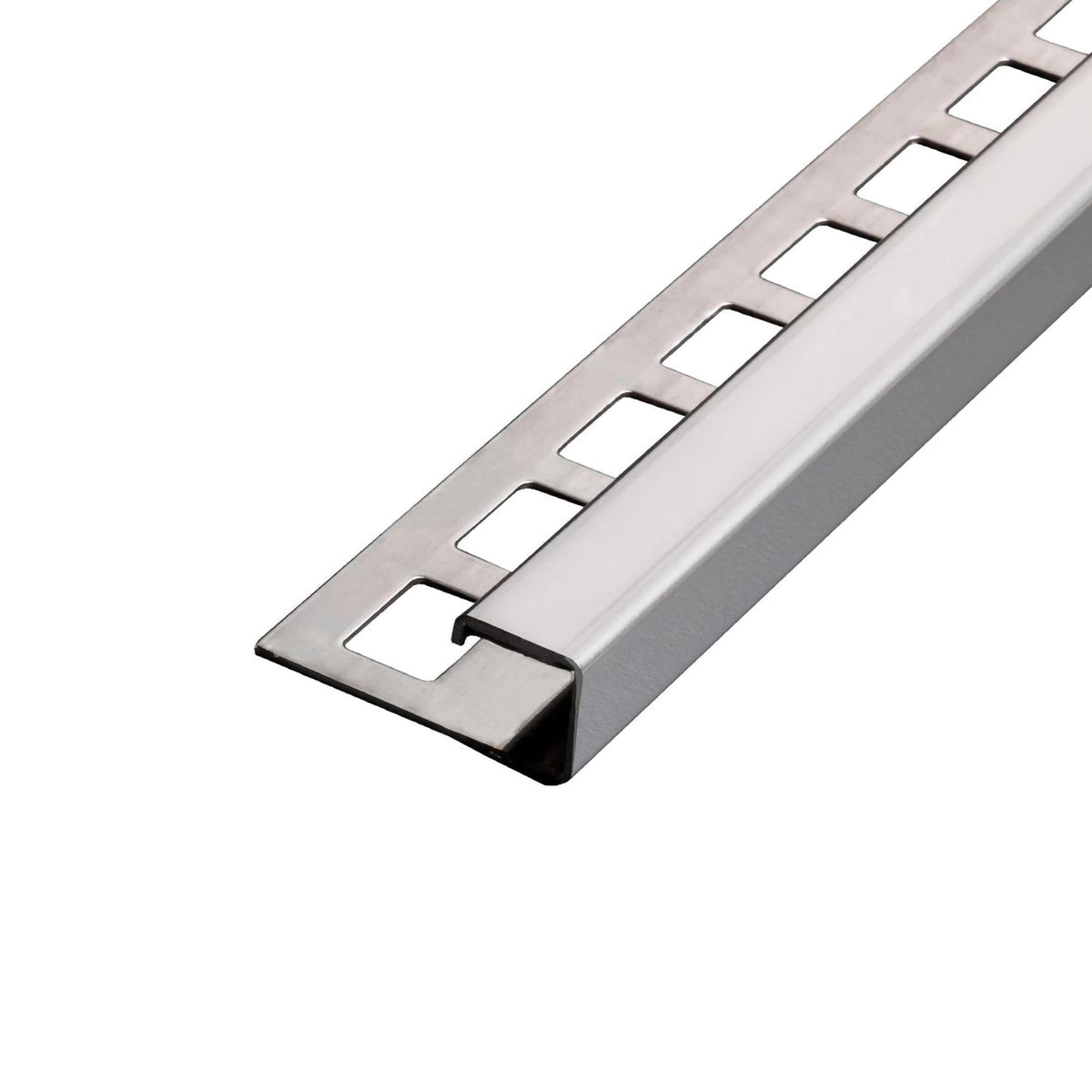 Square profile stainless steel untreated and slightly glossy with square-perforated leg