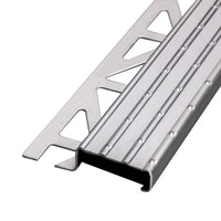 Anti-slip stair profile stainless steel natural with non-slip surface