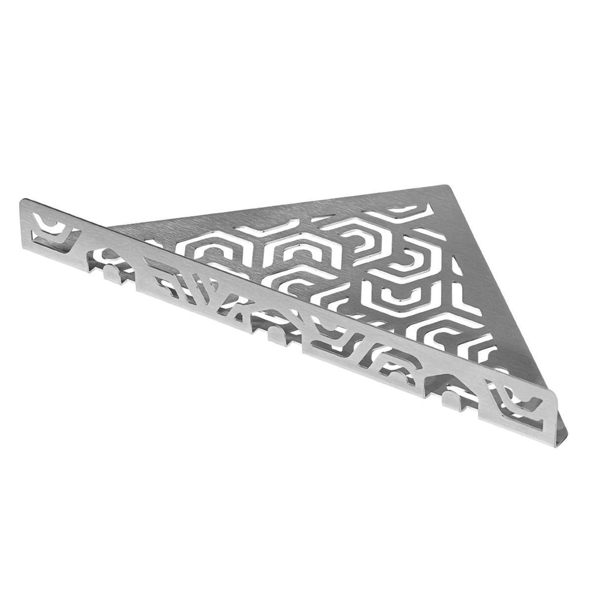 TI-SHELF driehoekig roestvrijstalen schap met reling PENTA look #A0004347