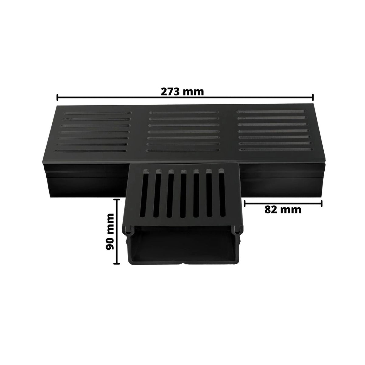 Dimensioned drawing T-piece UD Pro black UDP 100 #A0003390
