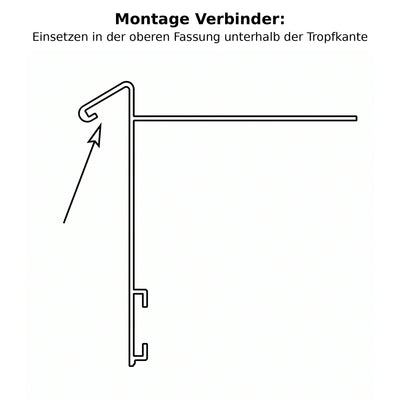 Verbinder für Balkonwinkelprofil mit Tropfkante - Ansicht 2
