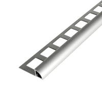 Quarter-round profile aluminium silver (matt) with square-perforated leg